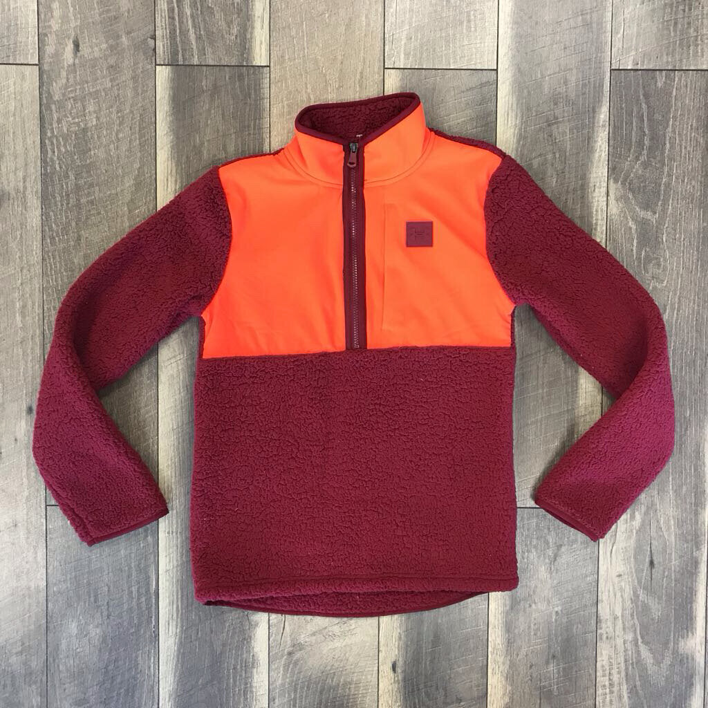 MAROON/NEON FLEECE PULL OVER
