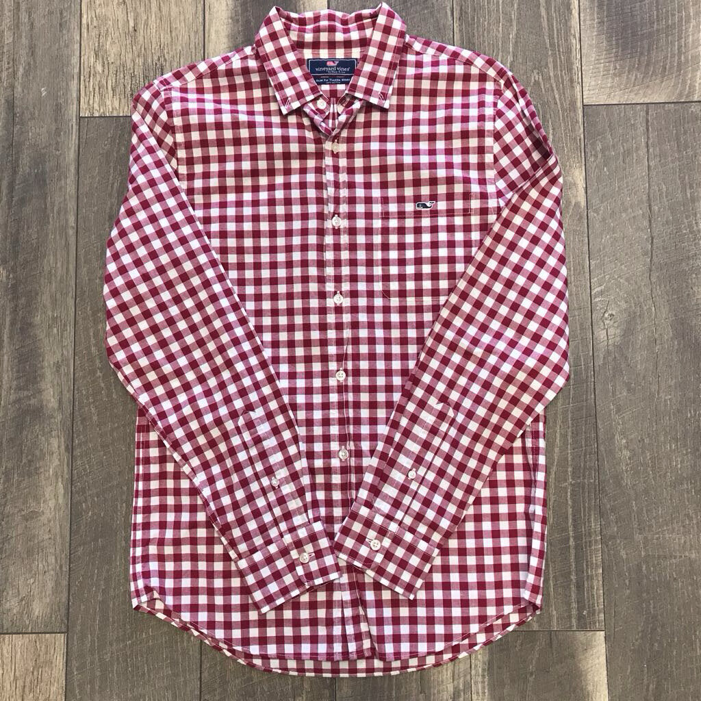 CRANBERRY GINGHAM BUTTON DOWN