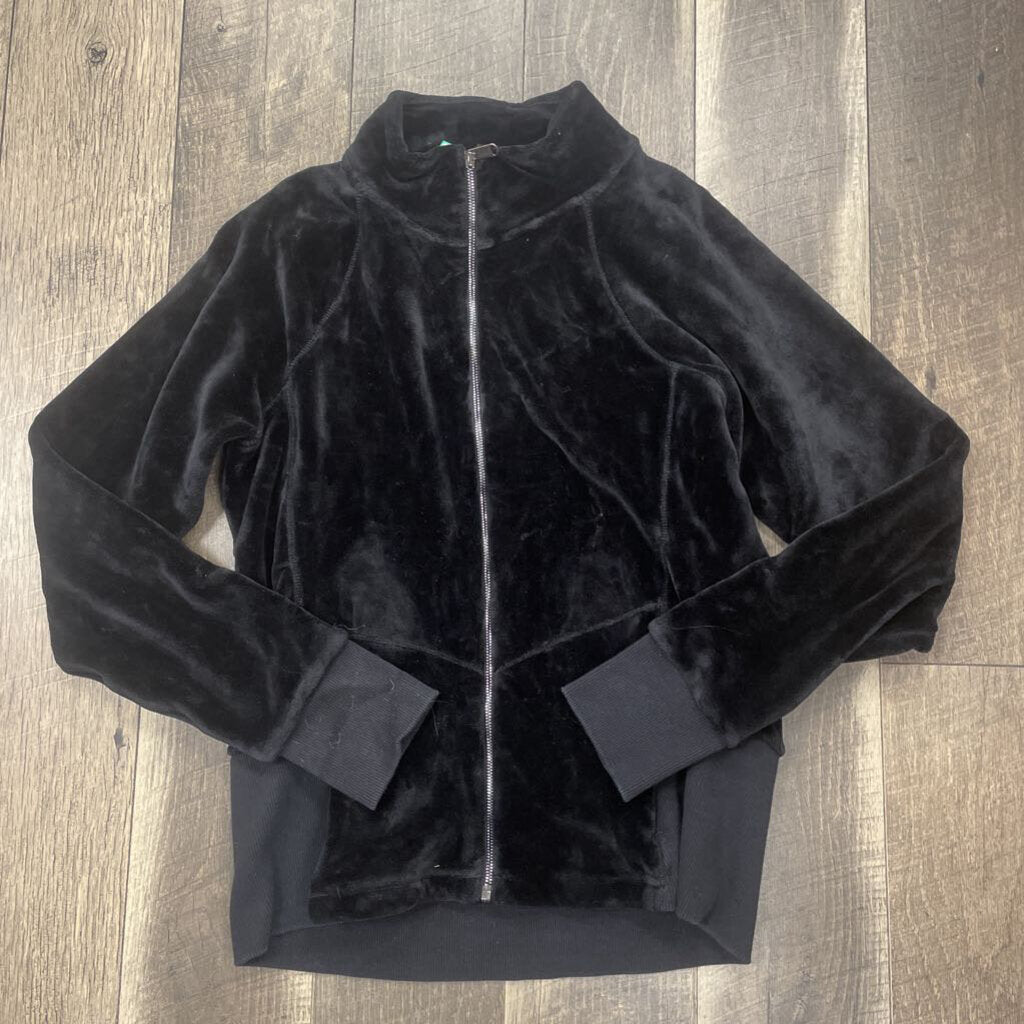 BLK VELOUR CLOUD ZIP UP