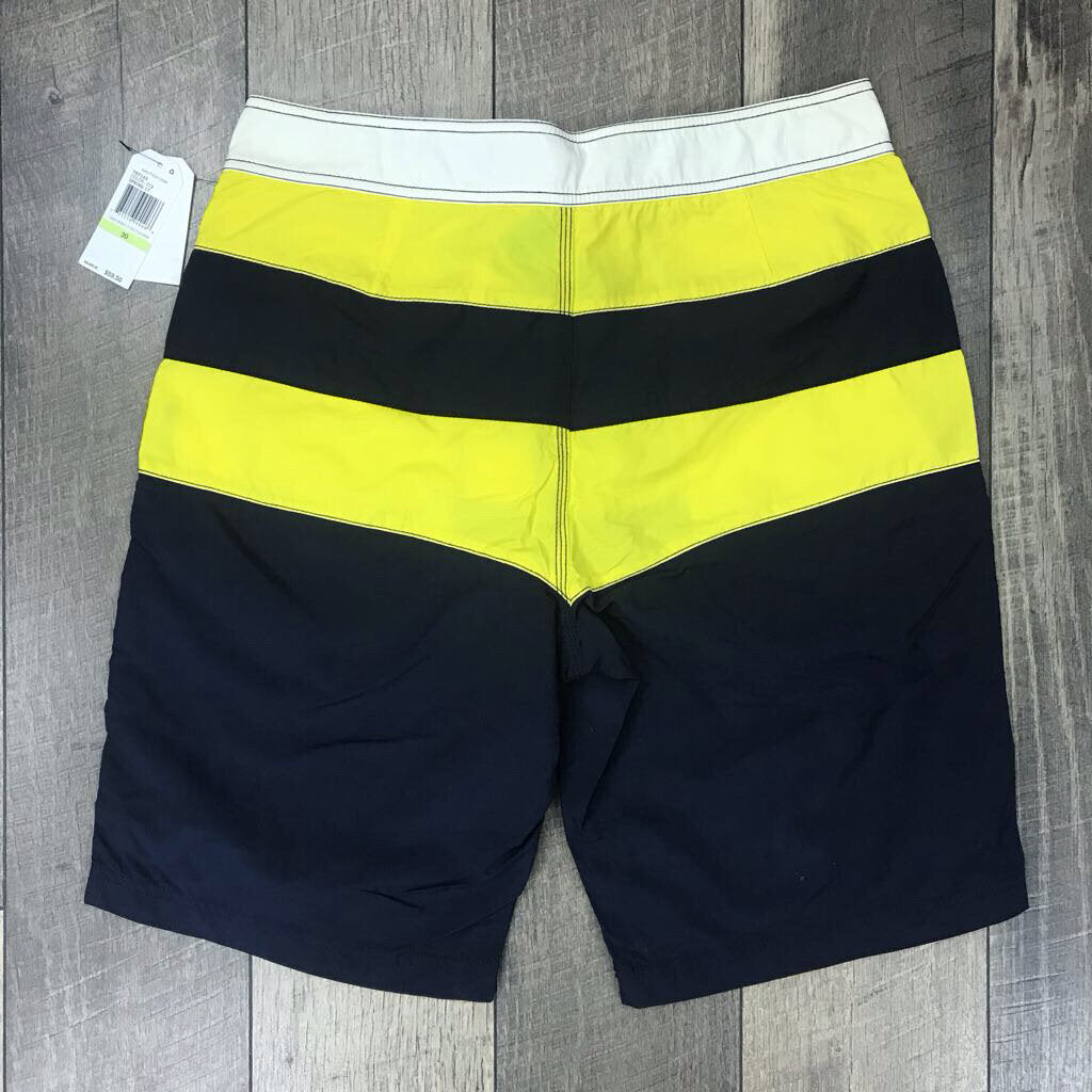 NAVY YELLOW SWIM TRUNK-NWT