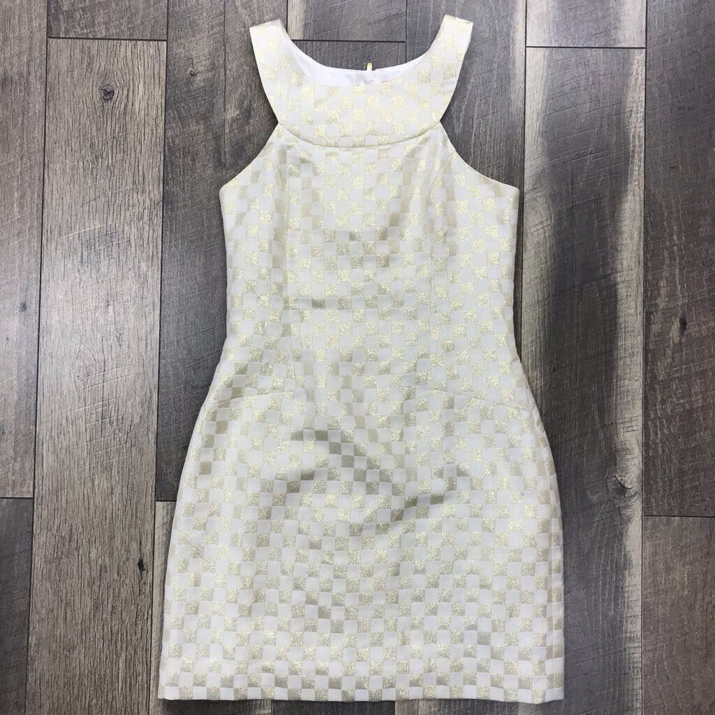 GOLD CHECKERED DRESS