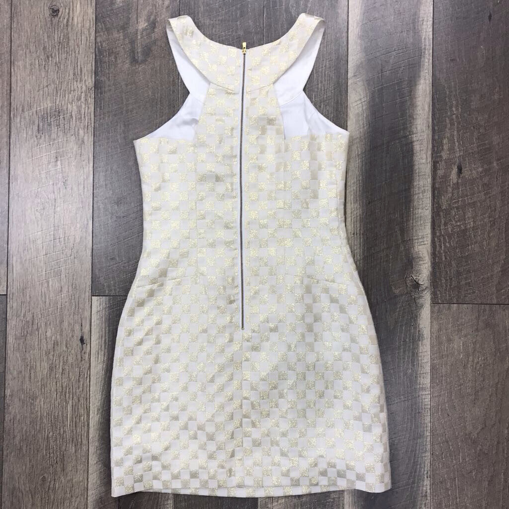 GOLD CHECKERED DRESS