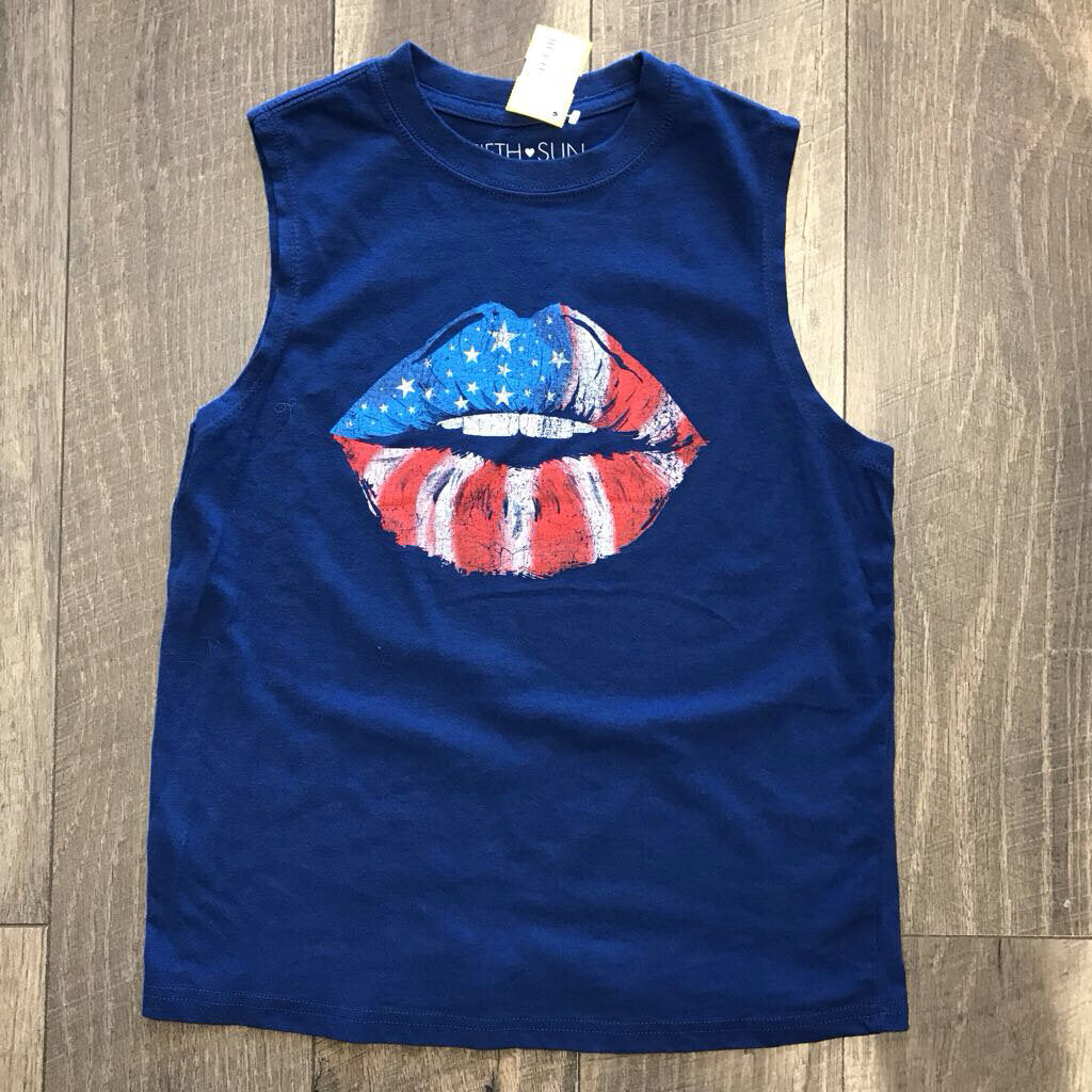 BLUE AMERICAN LIP SLEVELESS