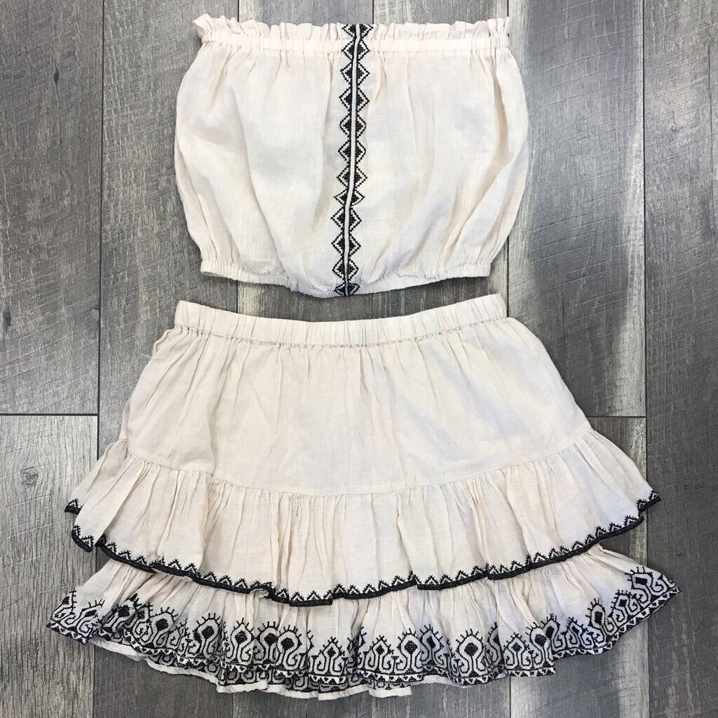 NATURAL RUFFLE STRAPLESS- 2P- NWT