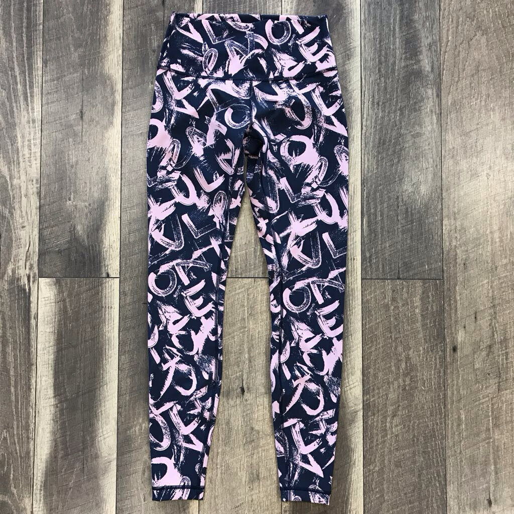 NAVY PINK GRAFFITI LEGGINGS