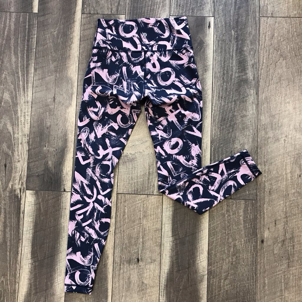 NAVY PINK GRAFFITI LEGGINGS