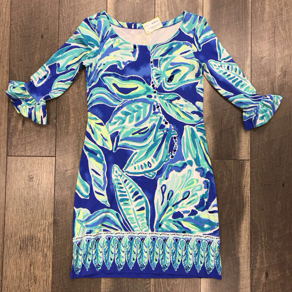 BLUE SOPHIE RUFFLE DRESS