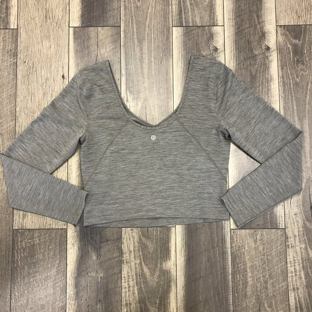 GREEN LS V NECK