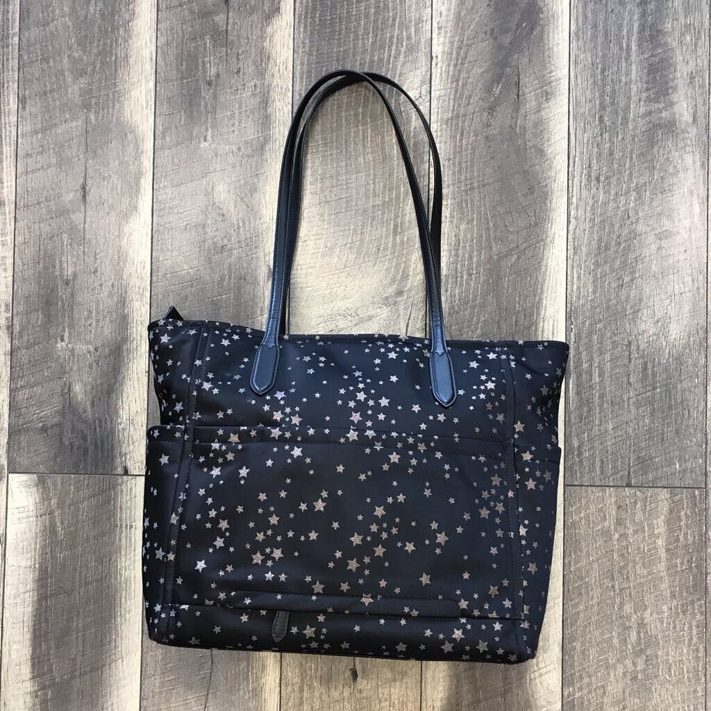 BLACK STARS NYLON TOTE