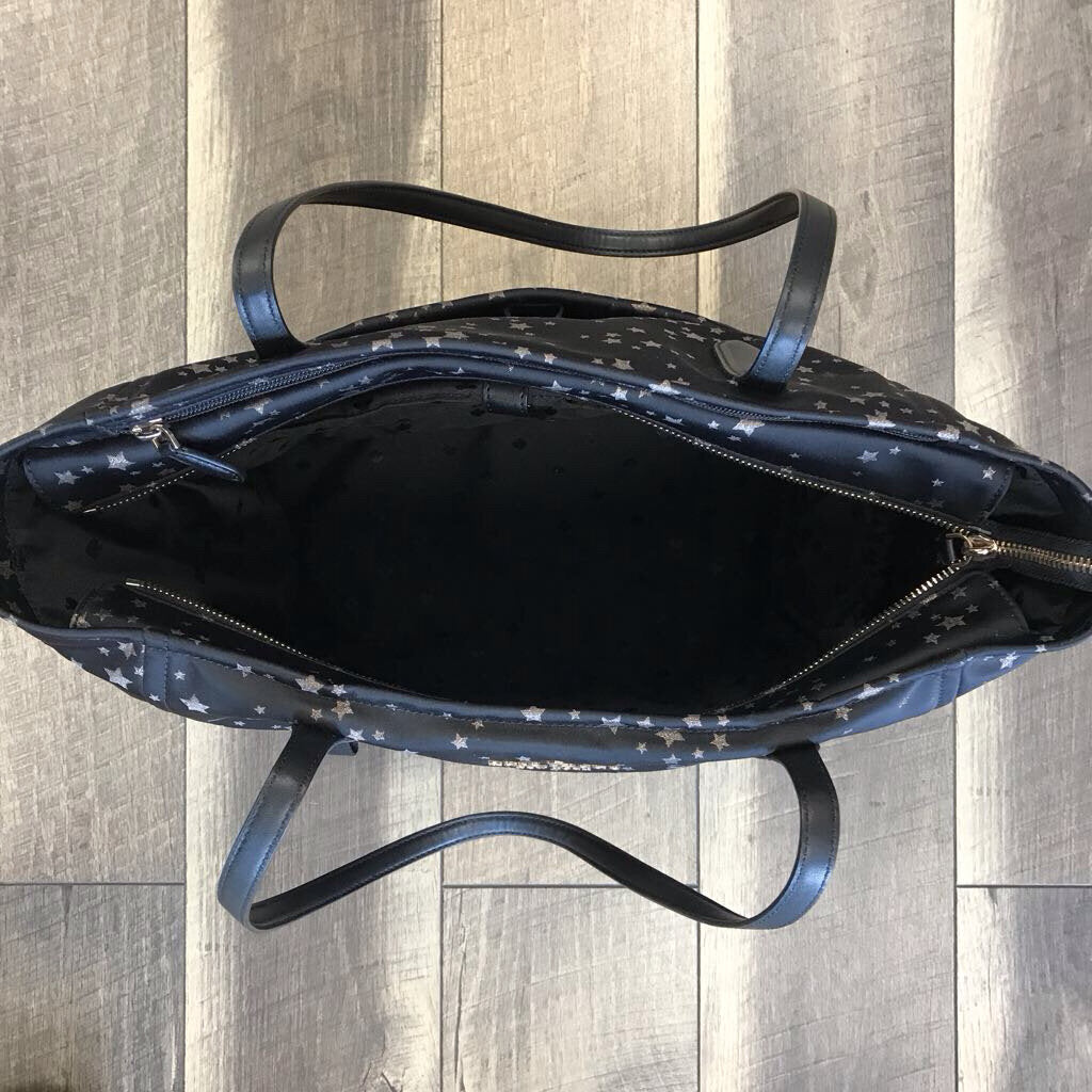 BLACK STARS NYLON TOTE