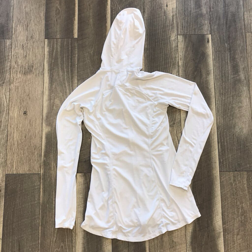 WHITE ZIP UP ACTIVE HOODIE