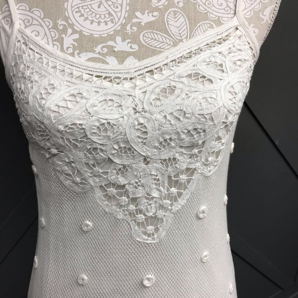 WHITE LONG LACE DRESS