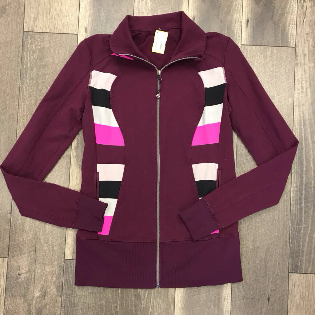 BURGANDY FULL ZIP ACTIVE TOP-AS IS