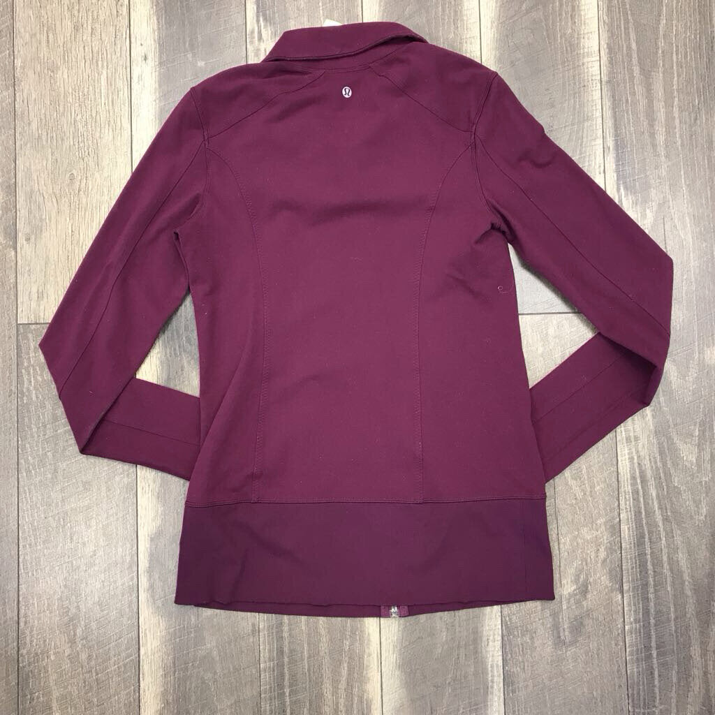 BURGANDY FULL ZIP ACTIVE TOP-AS IS