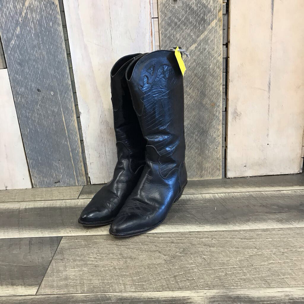 VINTAGE BLACK WESTERN BOOTS