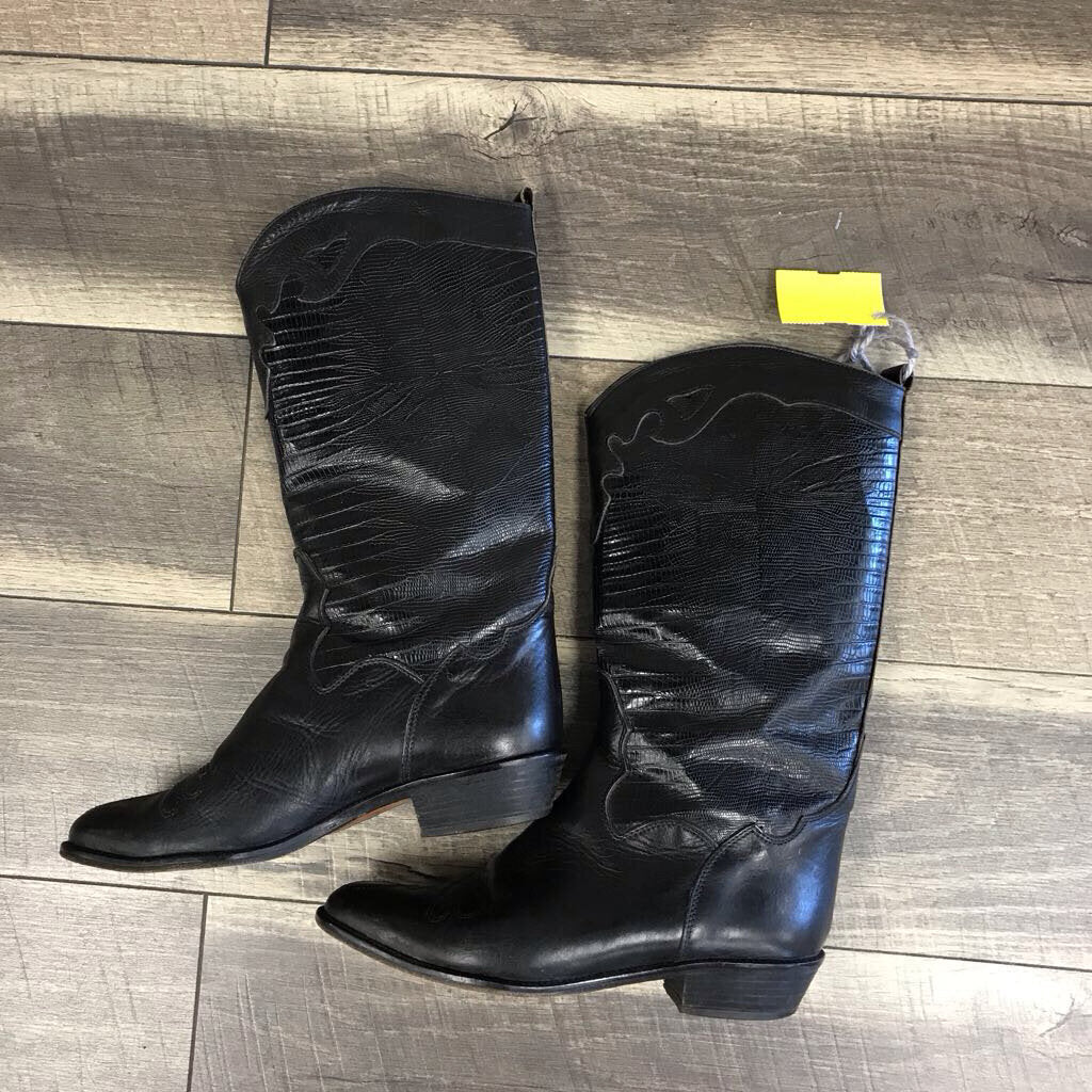 VINTAGE BLACK WESTERN BOOTS