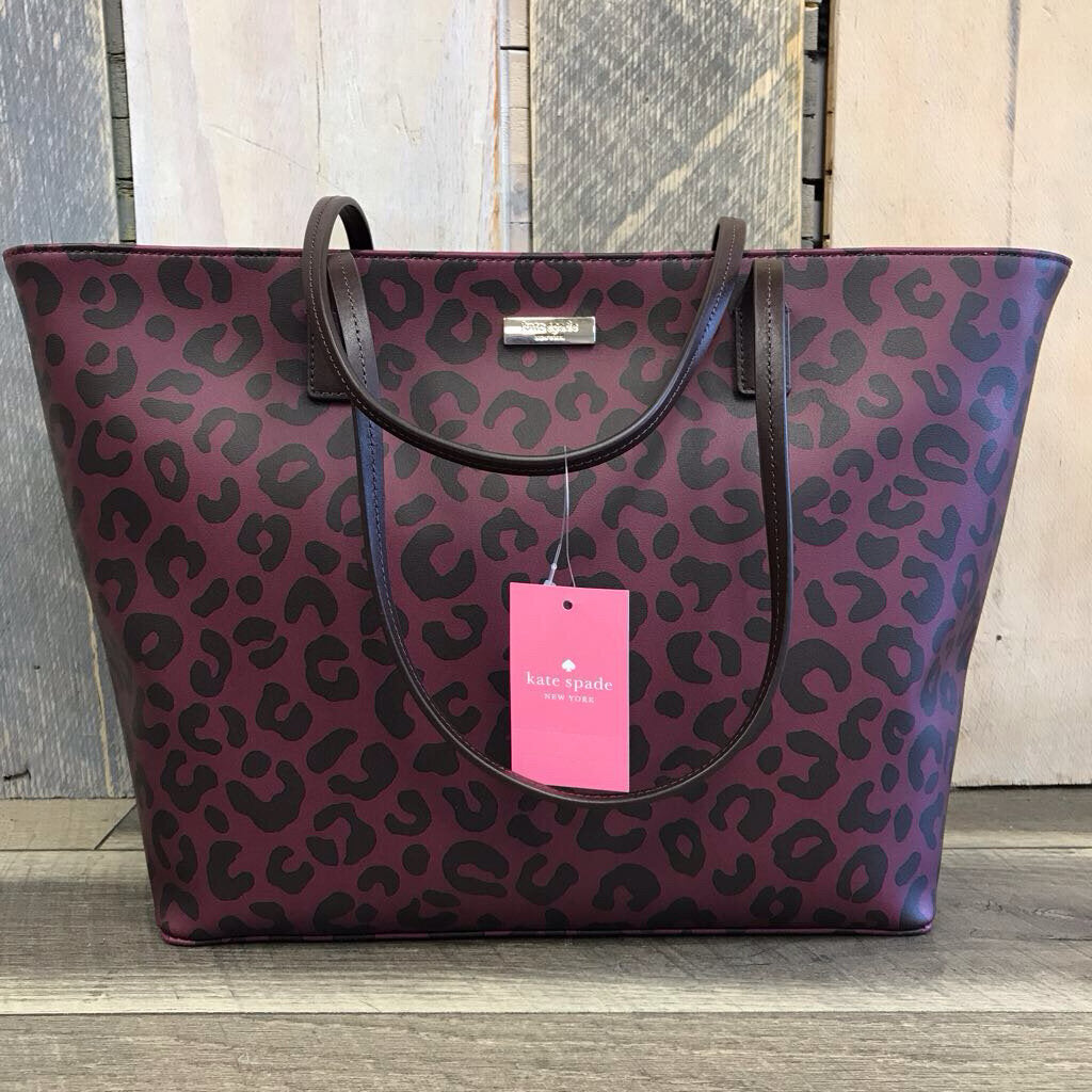 PURPLE/BLACK CHEETAH PRINT TOTE-NWT