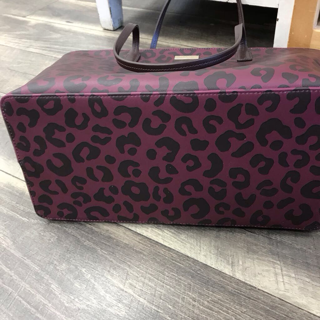 PURPLE/BLACK CHEETAH PRINT TOTE-NWT