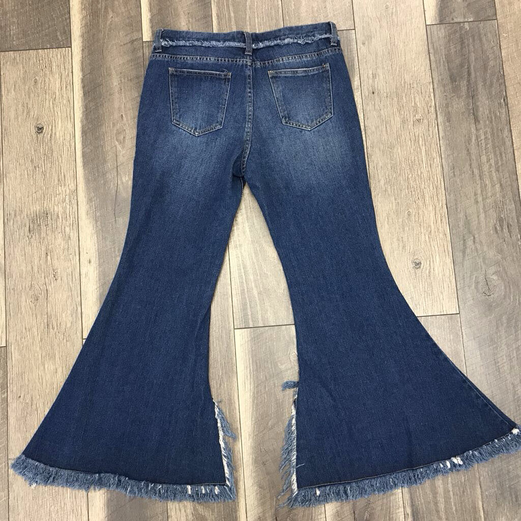 FRINGE FLARE JEANS-NWT