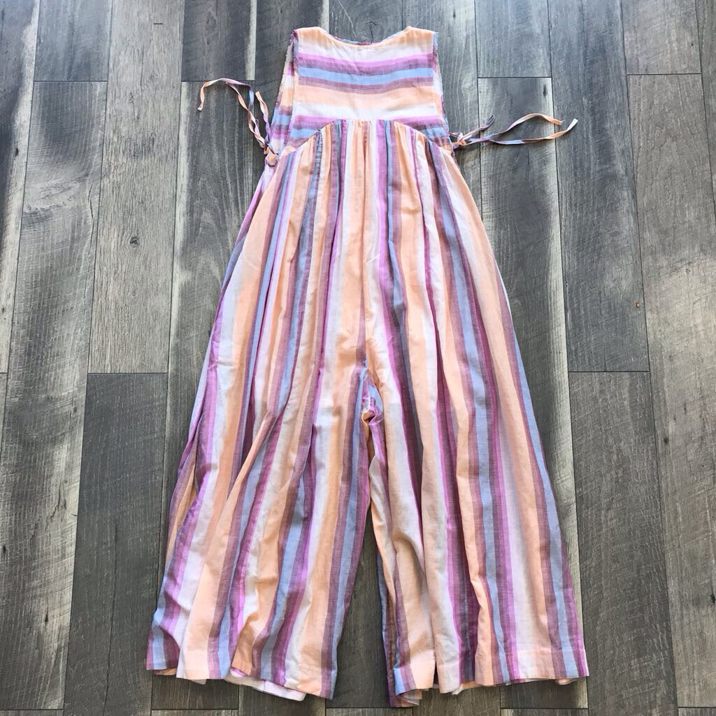 STRIPED LINEN PANT ROMPER