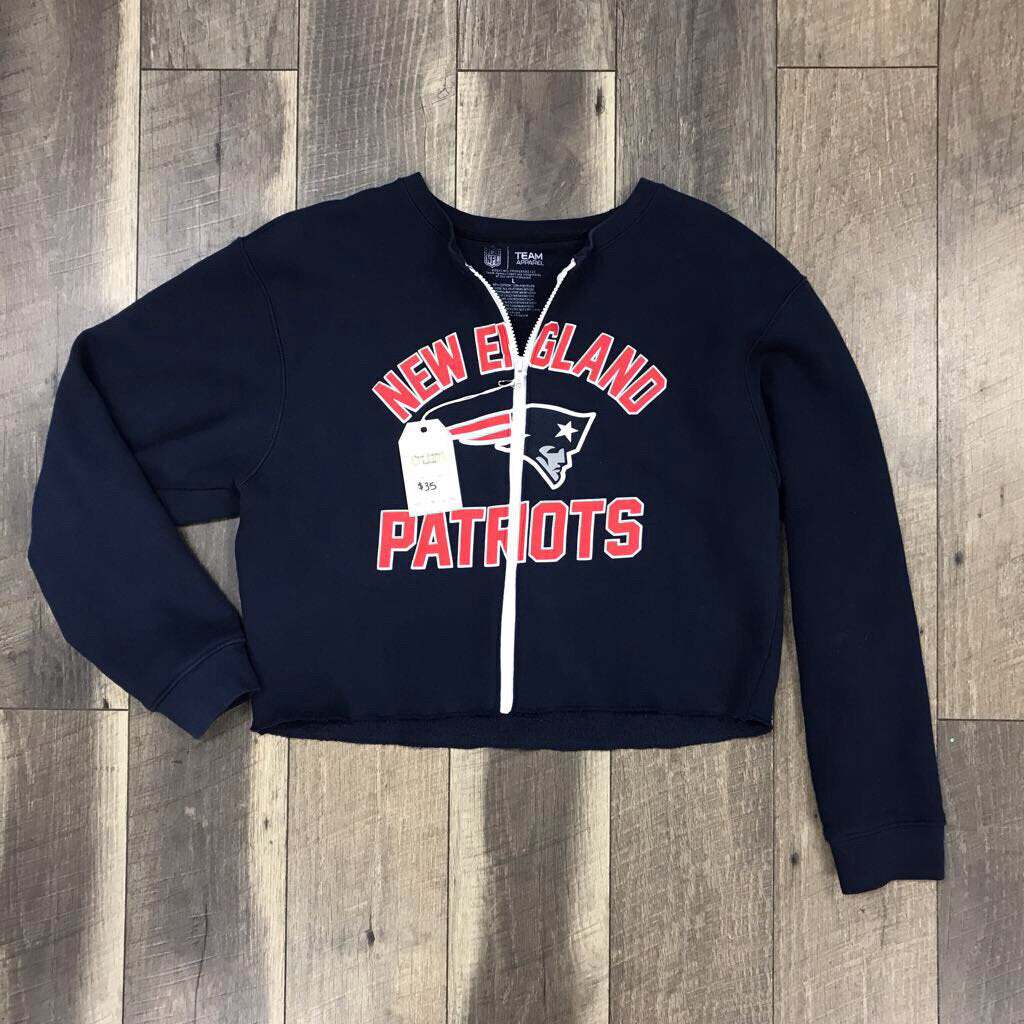 NE PATS ZIP UPCYCLED SWEATSHIRT
