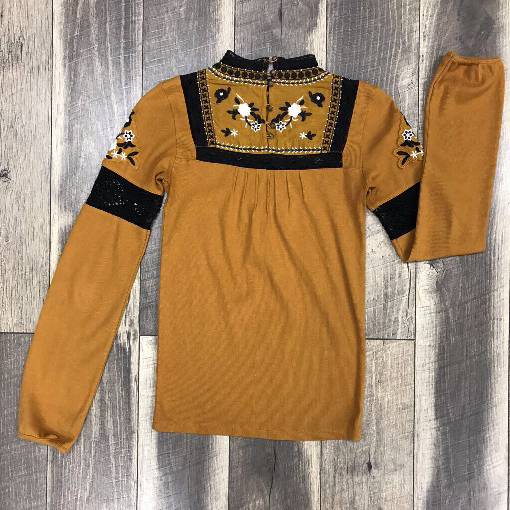 MUSTARD LS EMBROD BIB