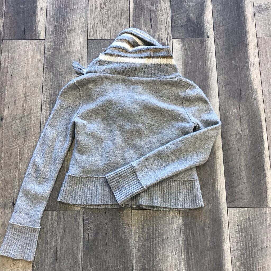 GREY CARDIGAN STRIPED SWEATER
