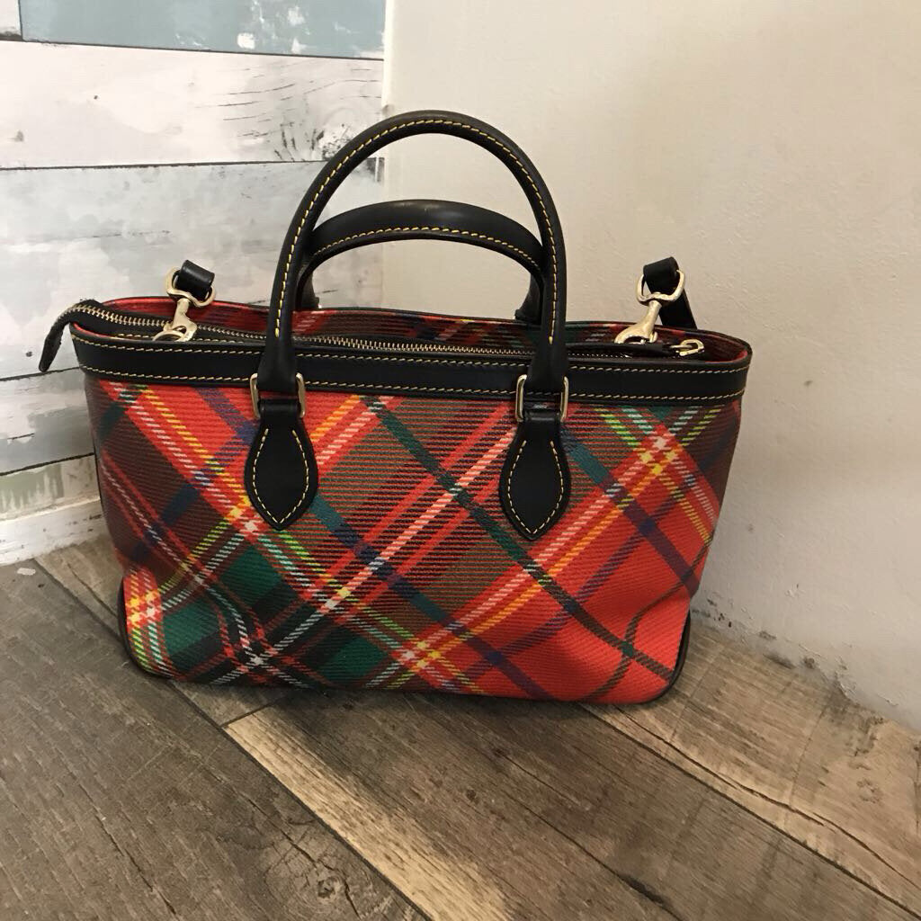 RED TARTAN PLAID TOTE CROSSBODY