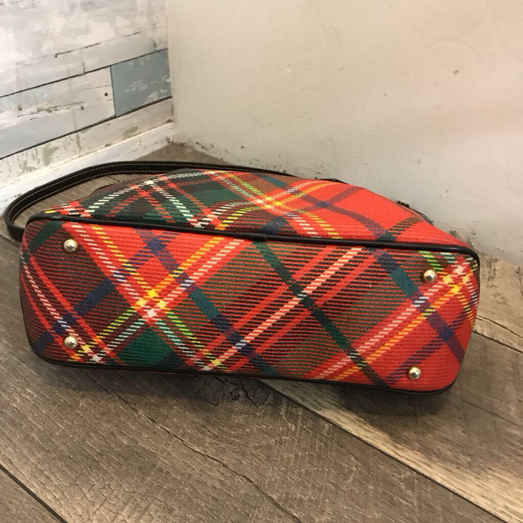 RED TARTAN PLAID TOTE CROSSBODY