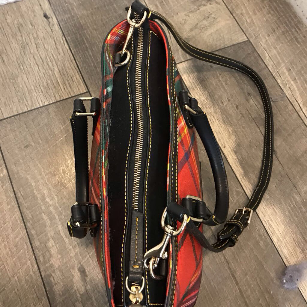 RED TARTAN PLAID TOTE CROSSBODY