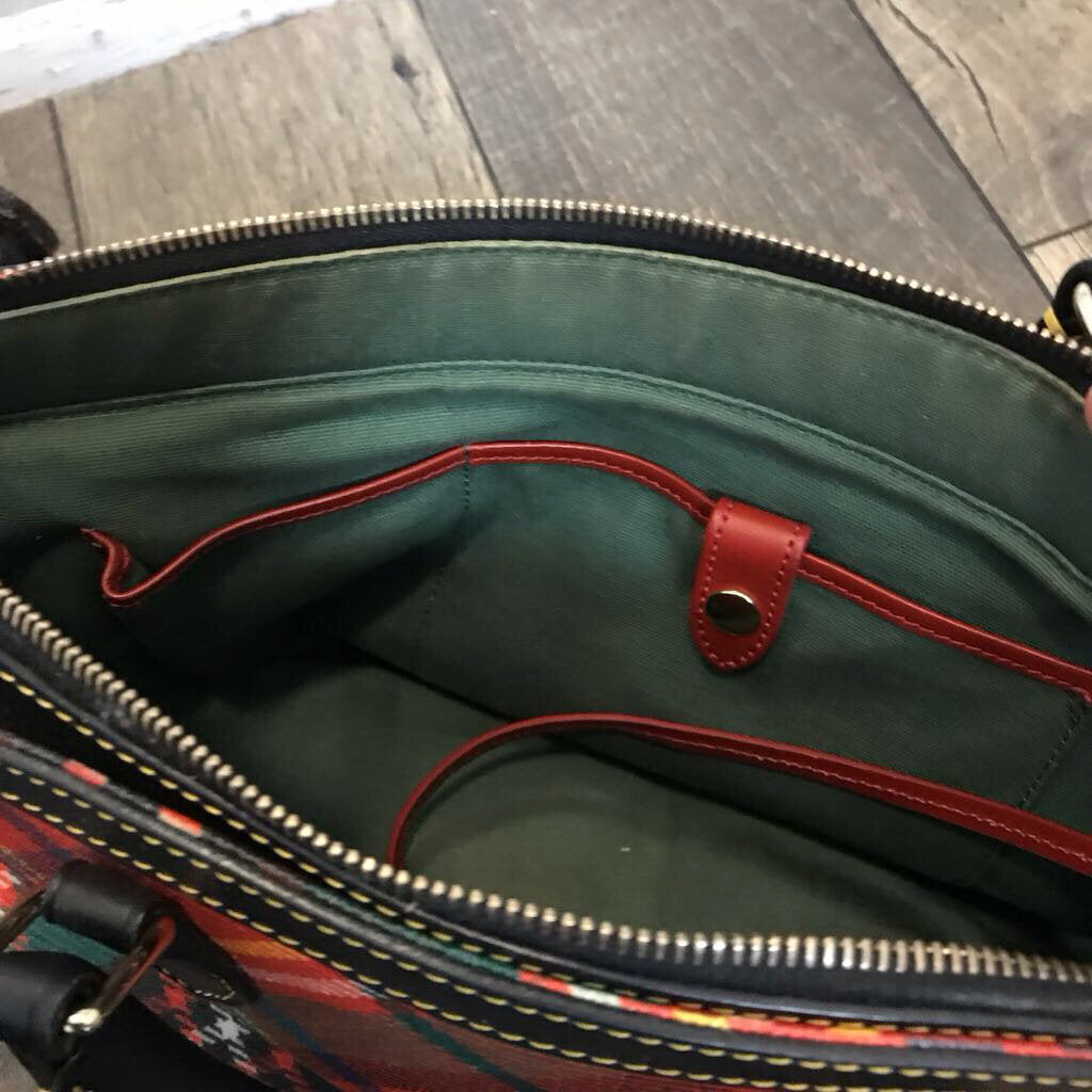 RED TARTAN PLAID TOTE CROSSBODY