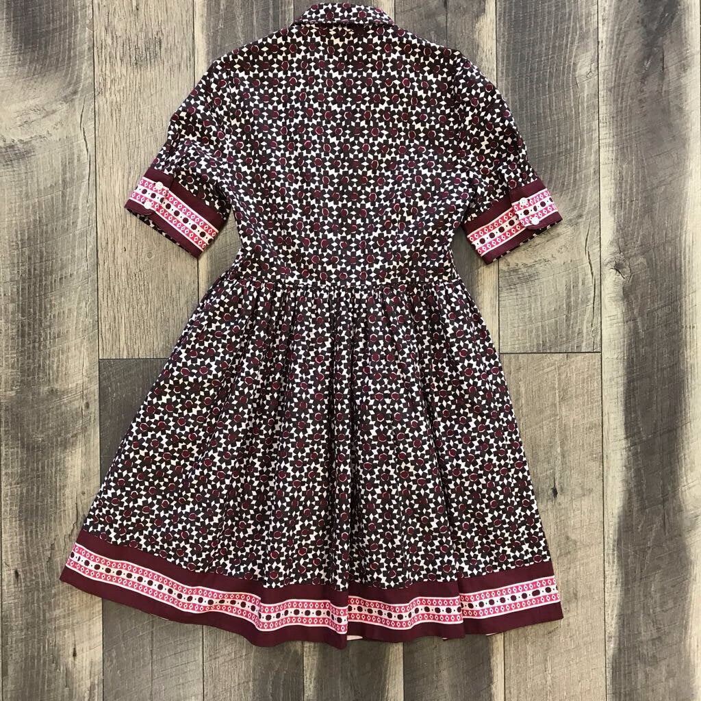 BROWN MAROON PRINT DRESS-NWT