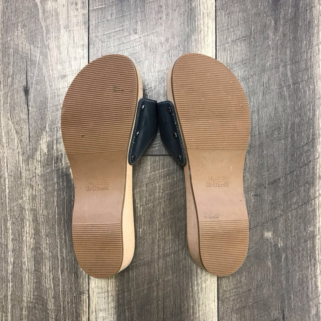 NAVY WOODEN GLOG SANDAL