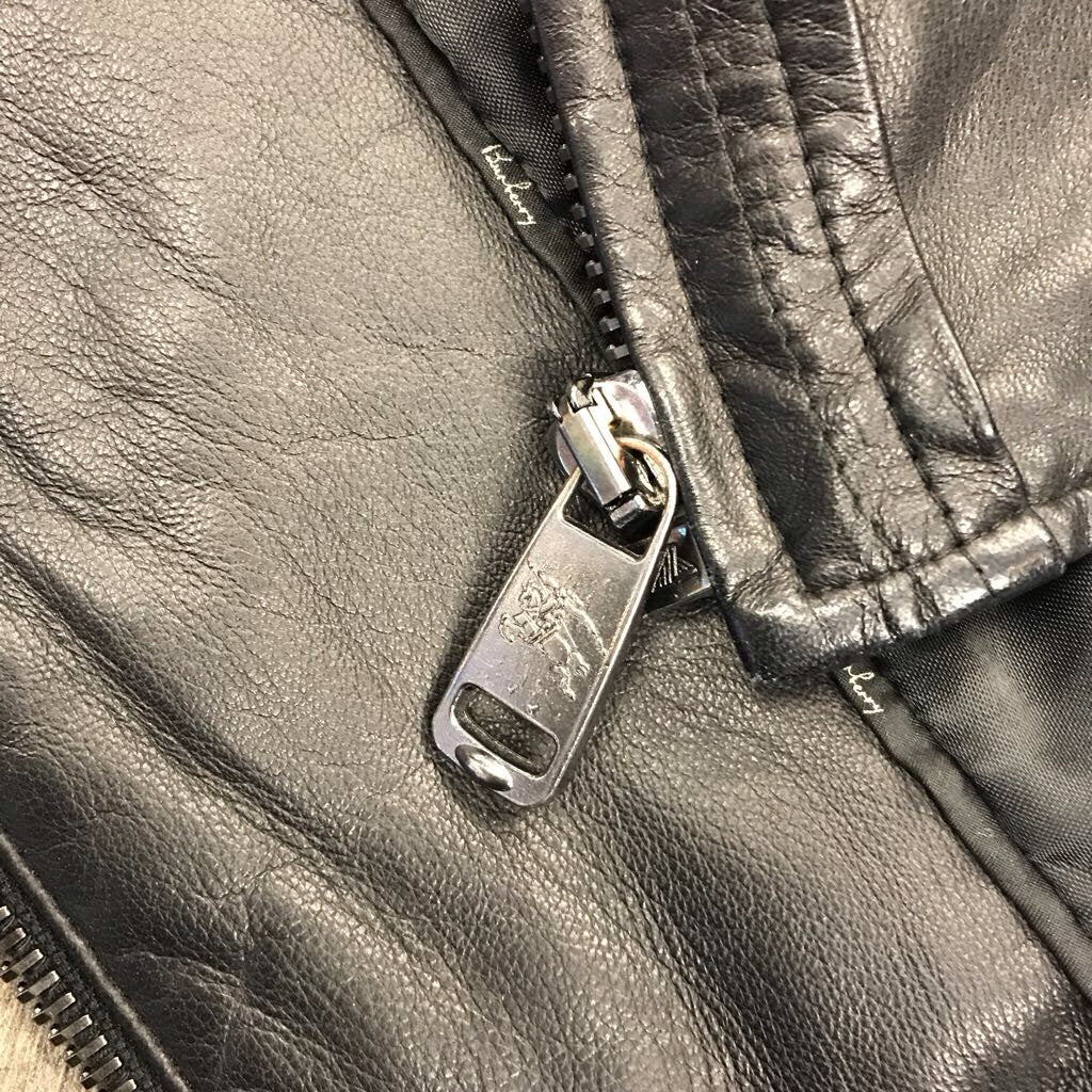 BLACK LAMBSKIN BOMBER JACKET