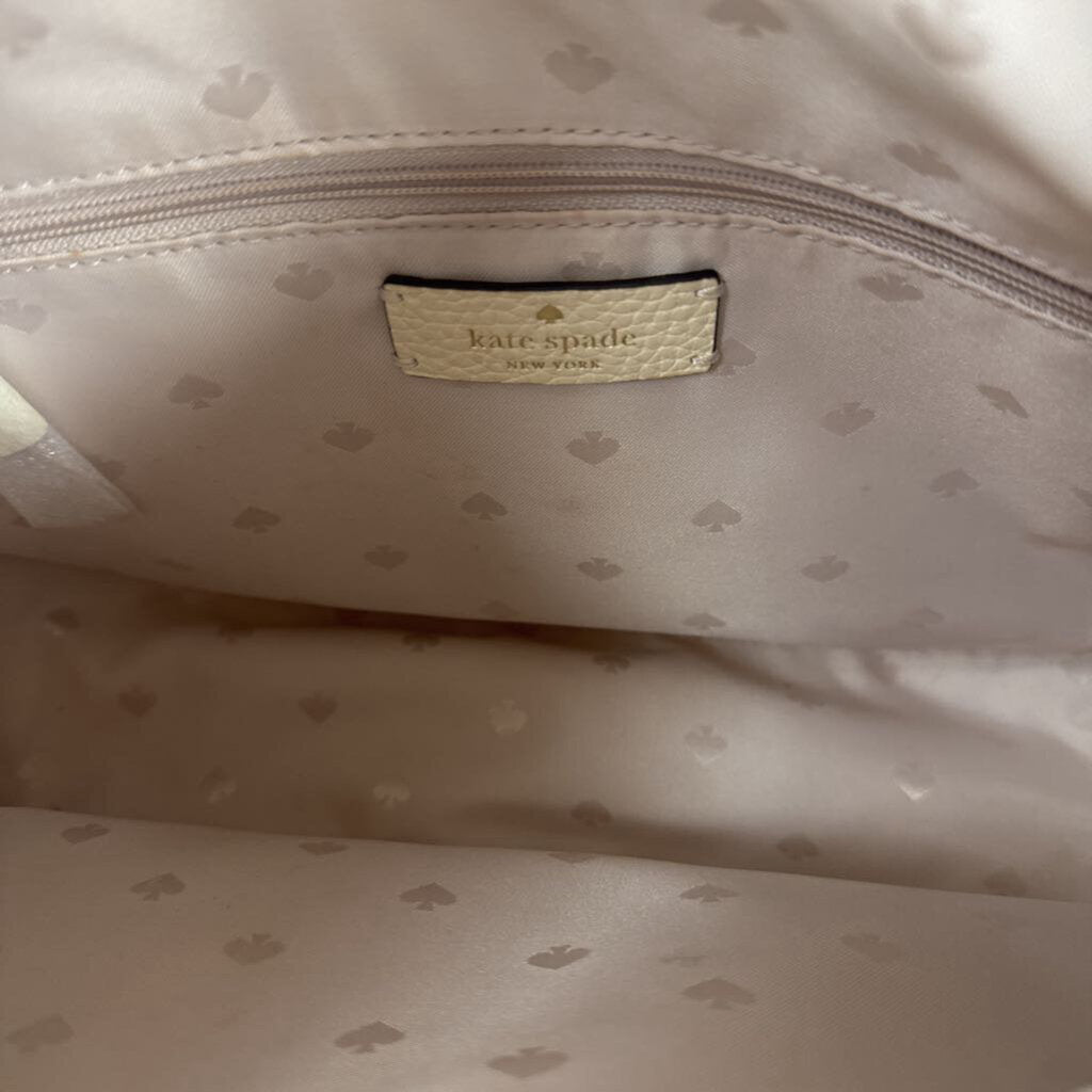 CREAM CRESENT PEBBLED PURSE