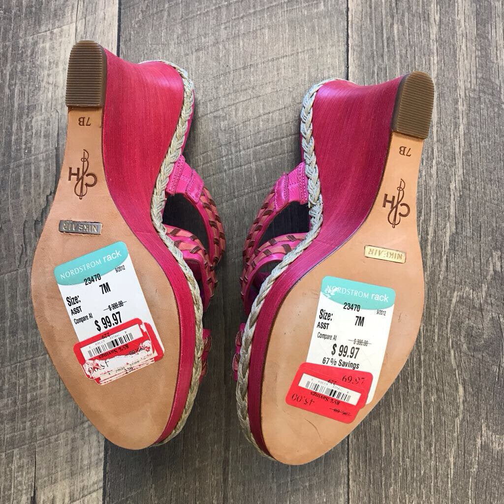 PINK WEDGE SANDALS-NWT
