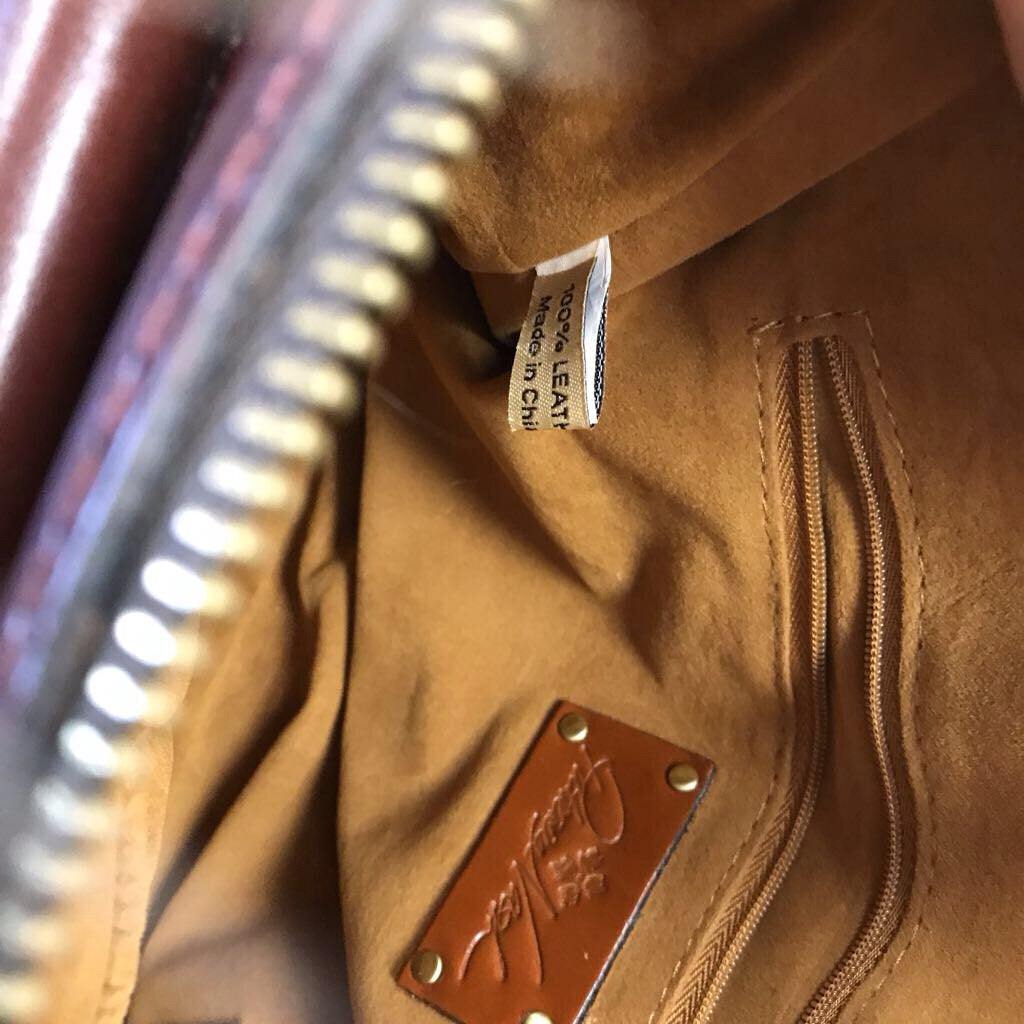 NUTMEG LEATHER CROSSBODY PURSE