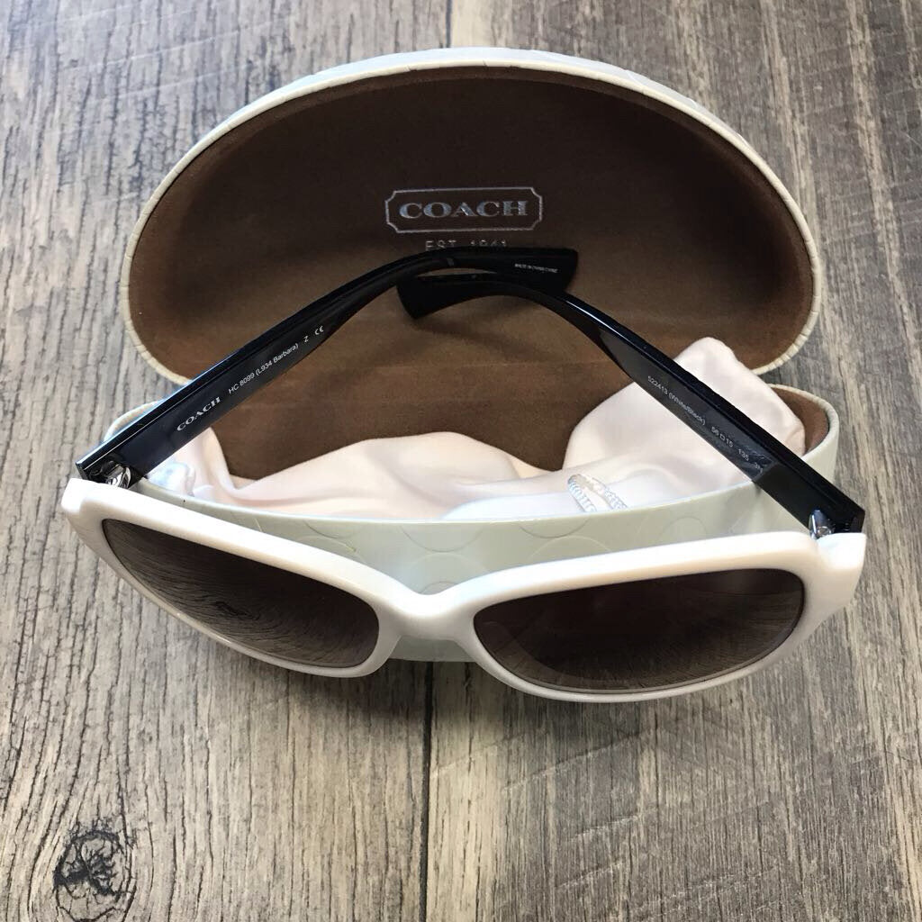 WHITE/BLK SUN GLASSES W/ CASE