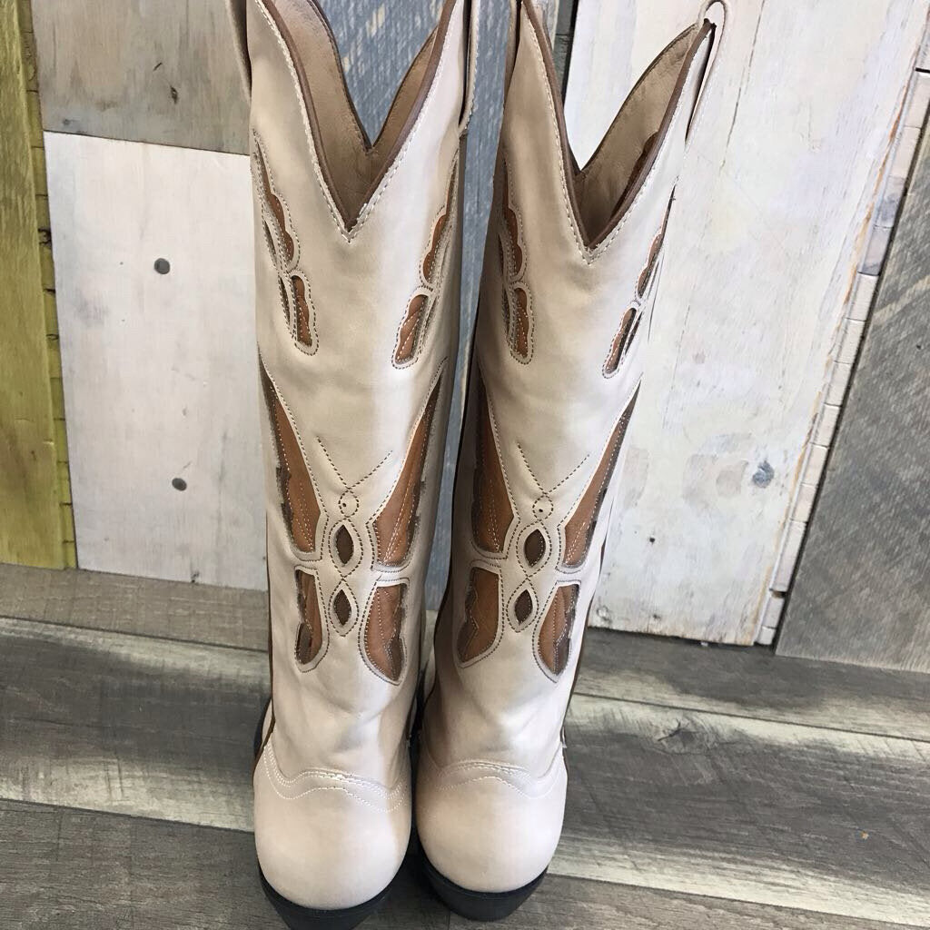 TAN MARIPOSA BUTTERFLY WESTERN BOOTS
