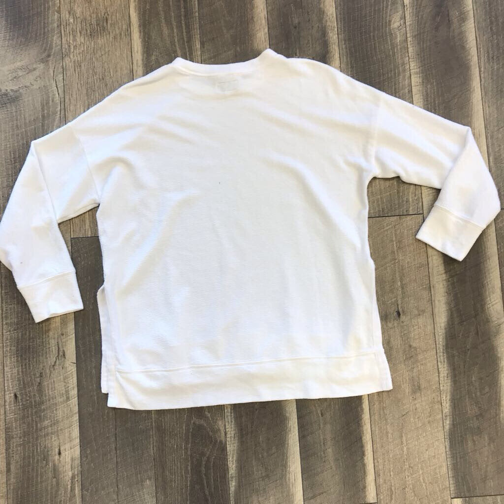 WHITE TERRY CLOTH CREWNECK