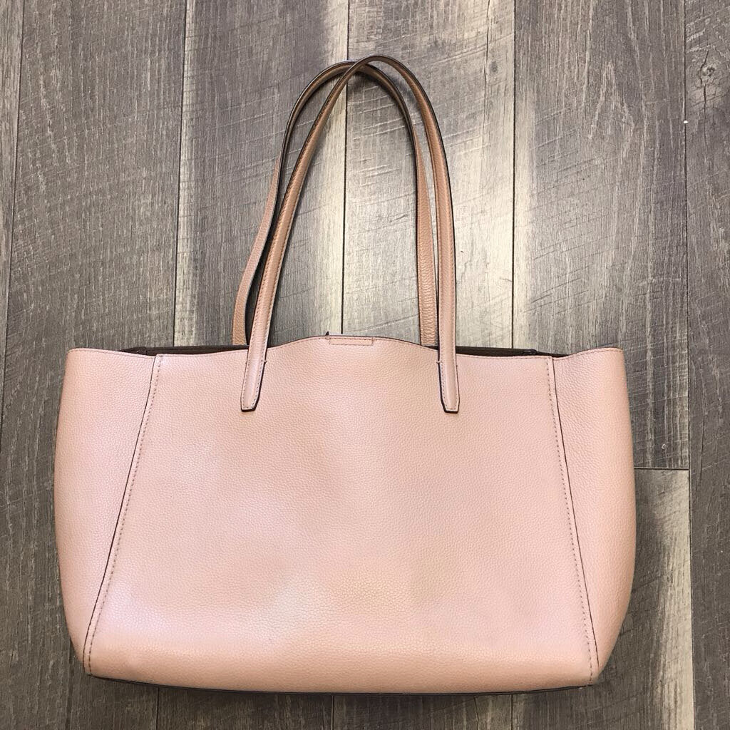 APRICOT PEBBLE LEATHER TOTE BAG AS IS
