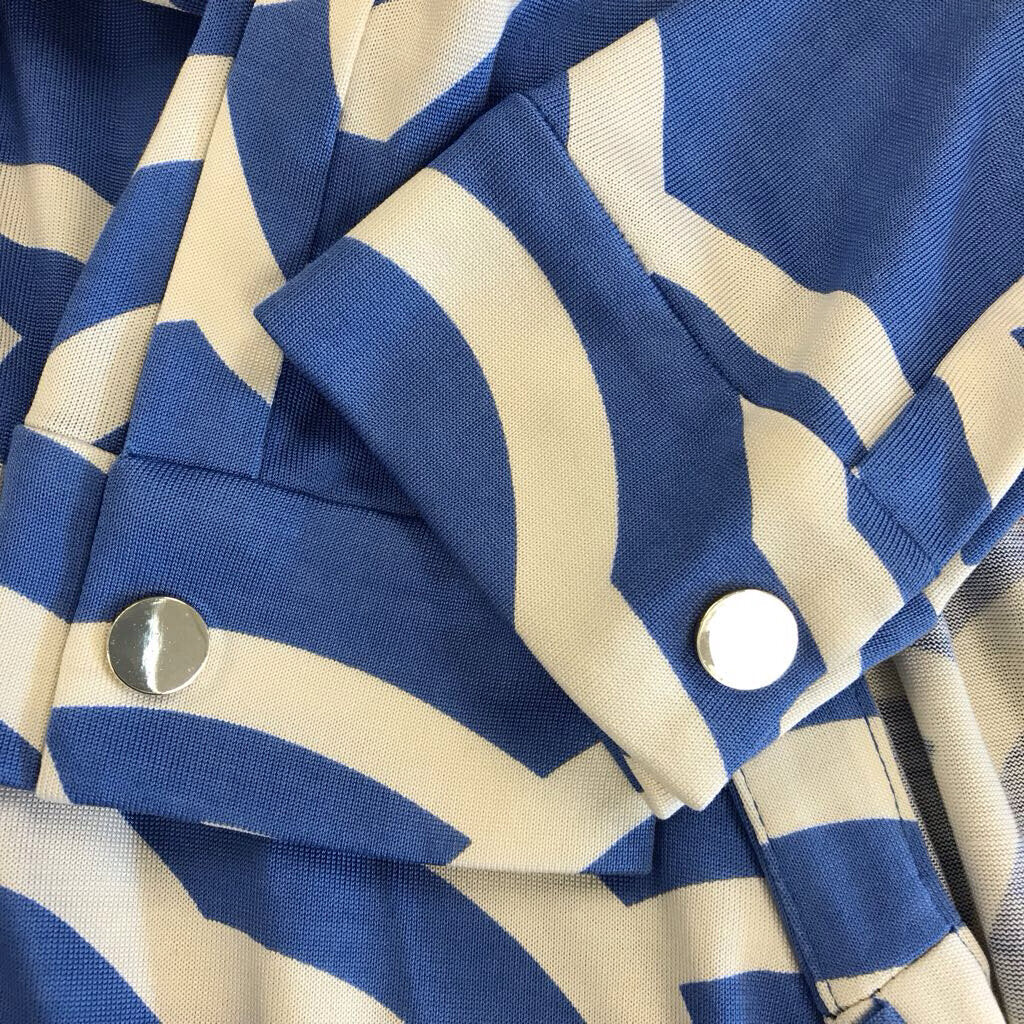 100% SILK WRAP GRAPHIC CLOUDS DRESS-NWT