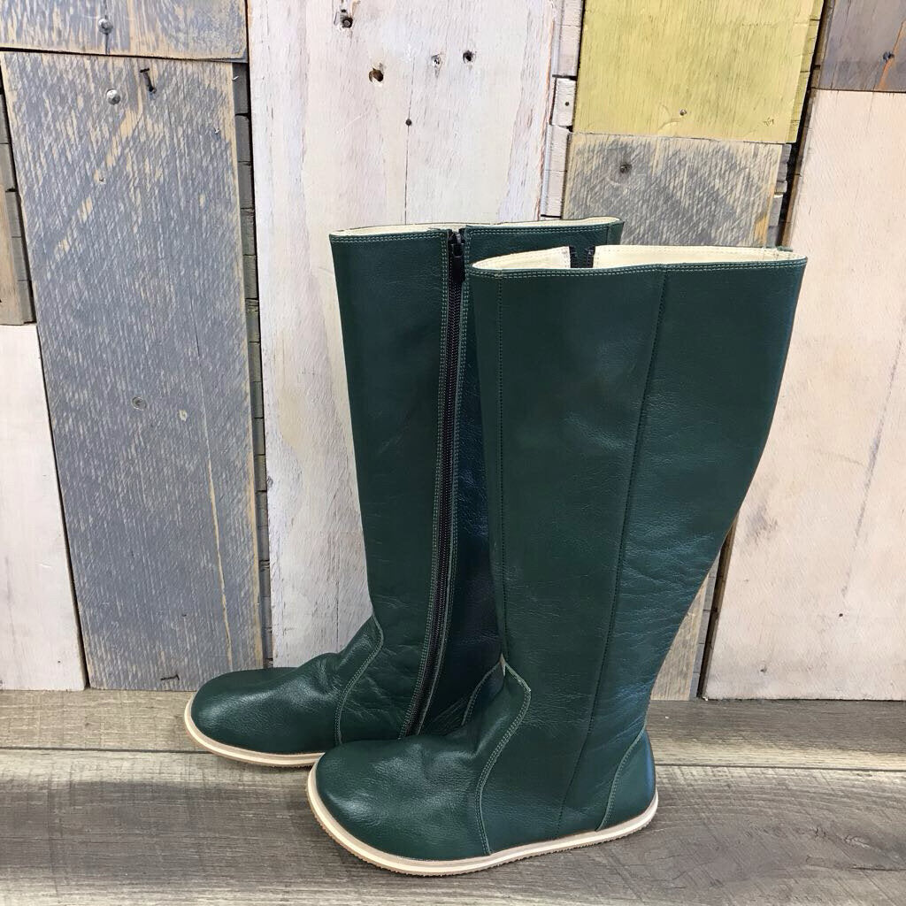 GREEN LEATHER TALL BOOT