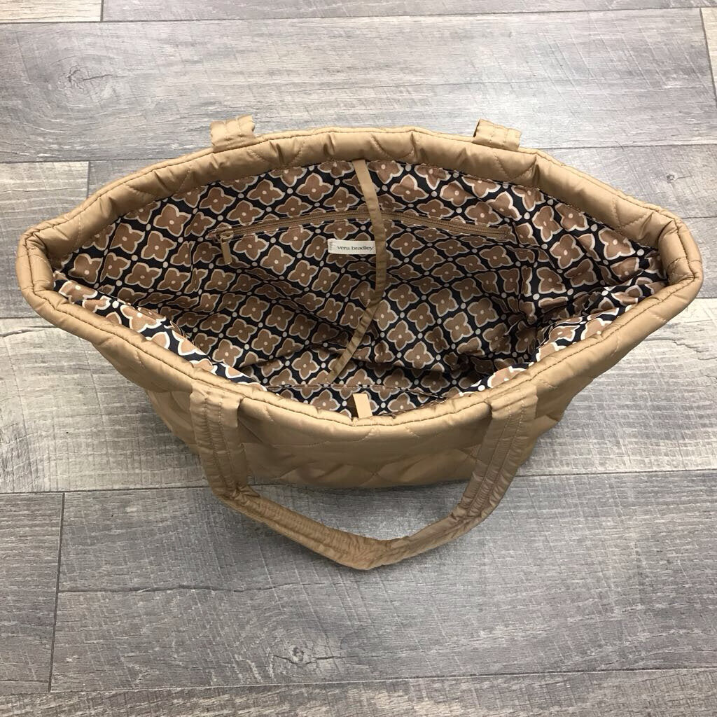 TAN QUILTED NYLON BAG