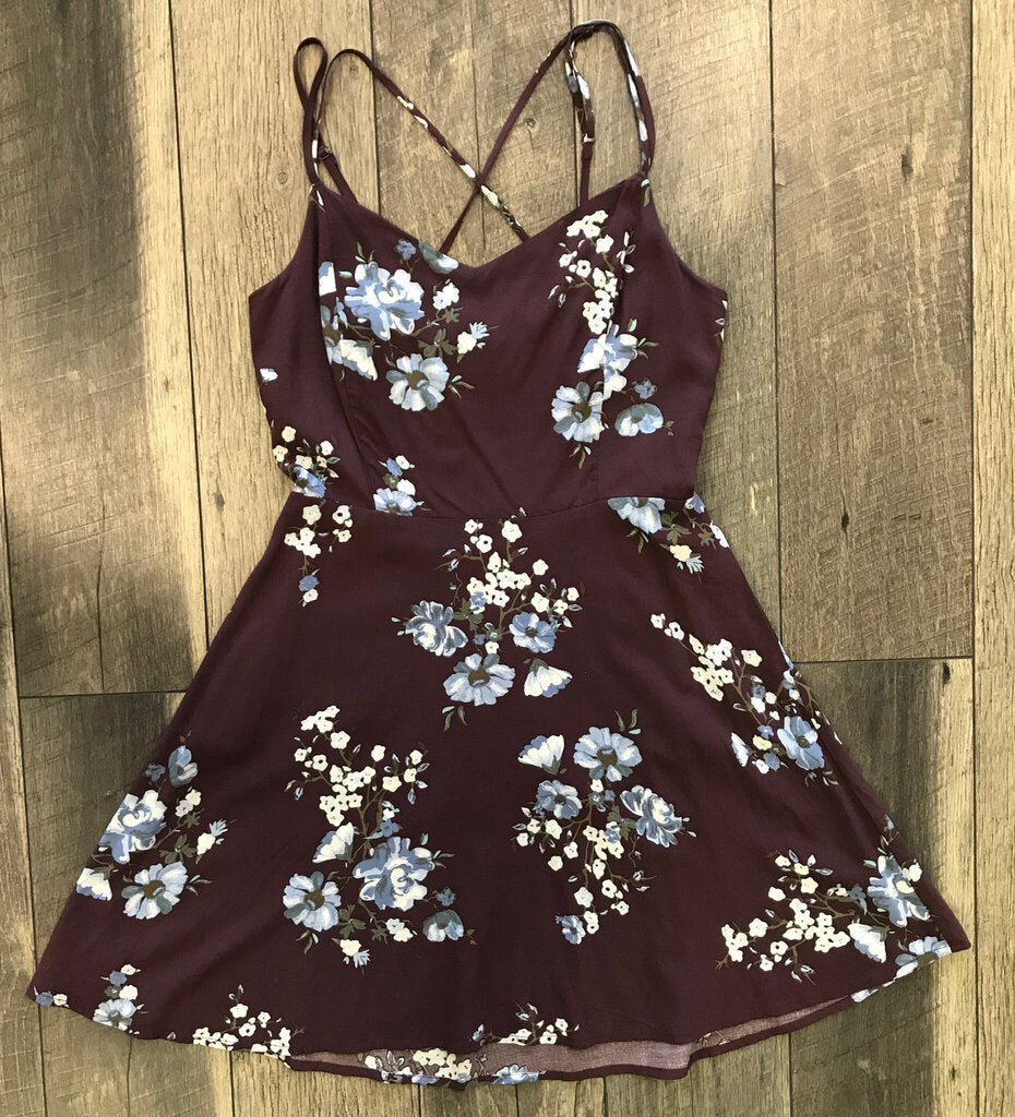 MAROON FLORAL DRESS