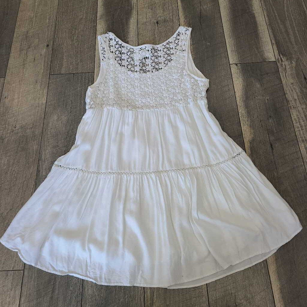 WHITE CROCHET BACK DRESS