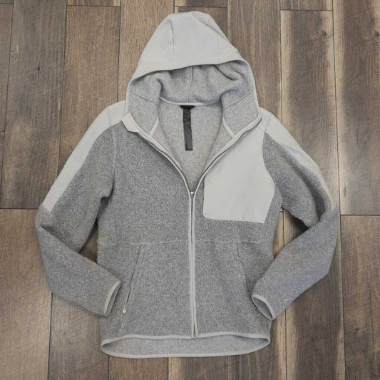 GREY HOODED FLEECE JACKET