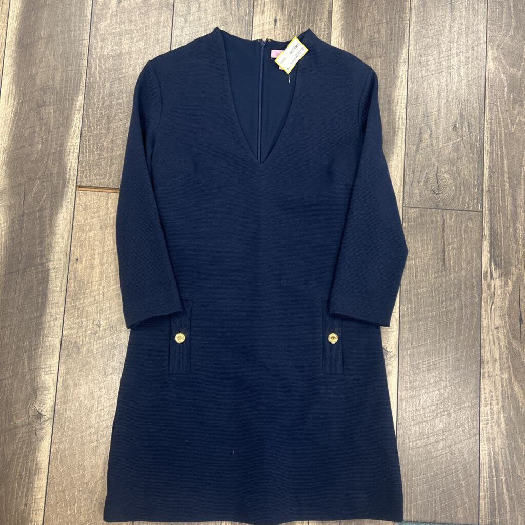 NAVY V-NECK DRESS