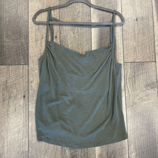 GREEN DRAPE NECK TANK