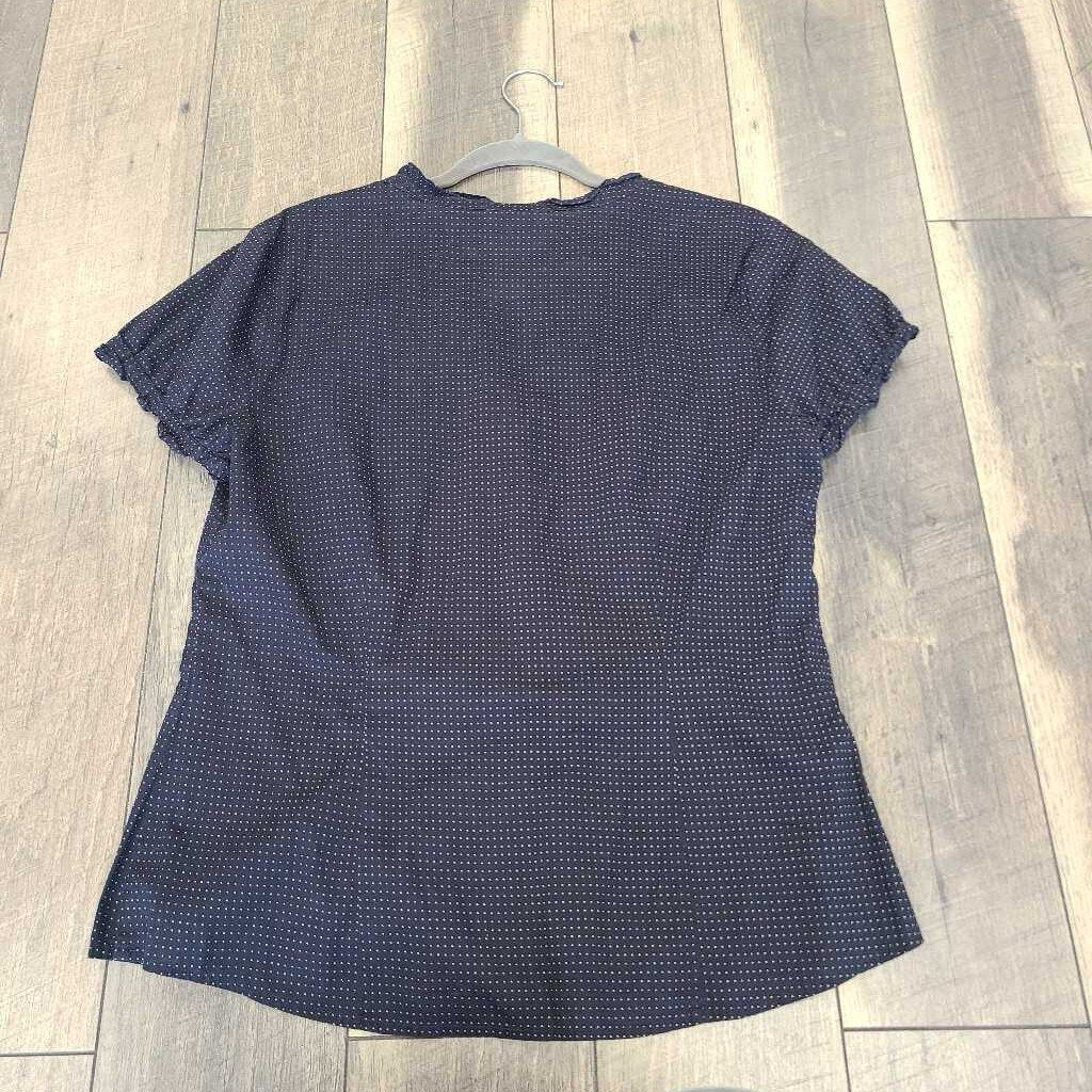 NAVY DOT S/S BLOUSE